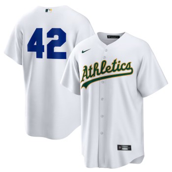 Youth Oakland Athletics #42 Jackie Robinson Nike White Home 2025 Jackie Robinson Day Replica Jersey