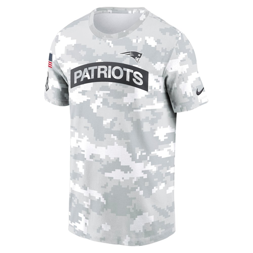 Men's New England Patriots Arctic Camo 2024 Salute To Service Performance T-Shirt