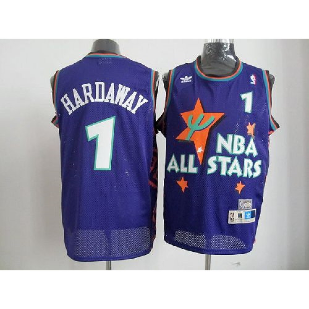 Magic #1 Penny Hardaway Blue All Star 1995 Stitched NBA Jersey