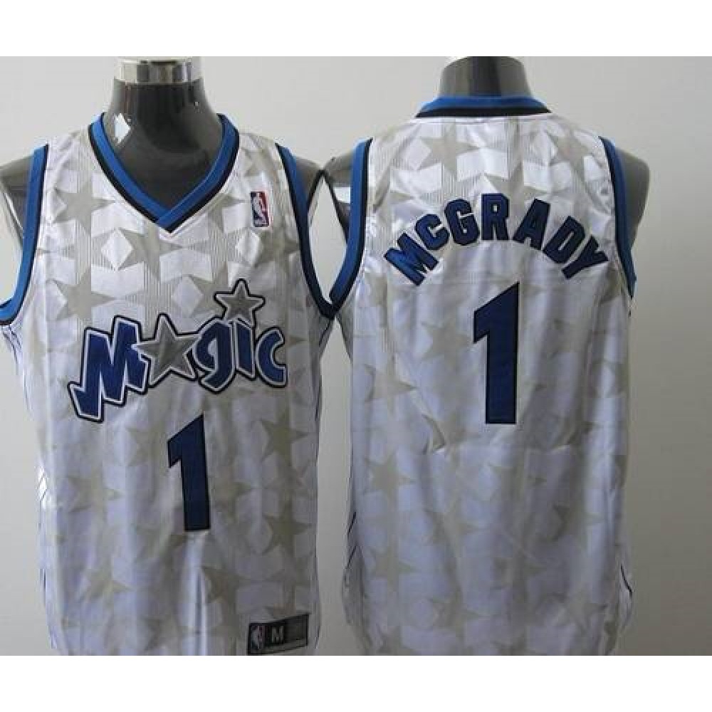 Magic #1 Tracy Mcgrady White Star Limited Edition Stitched NBA Jersey
