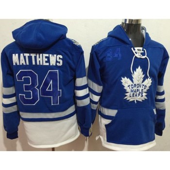Maple Leafs #34 Auston Matthews Blue Name & Number Pullover NHL Hoodie Maple Leafs #34 Auston Matthews Blue Name & Number Pullover NHL Hoodie