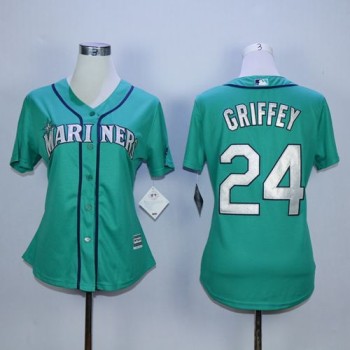 Mariners #24 Ken Griffey Green Alternate Women's Stitched MLB Jersey Mariners #24 Ken Griffey Green Alternate Women's Stitched MLB Jersey