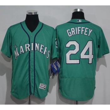 Mariners #24 Ken Griffey Green Flexbase Authentic Collection Stitched MLB Jersey Mariners #24 Ken Griffey Green Flexbase Authentic Collection Stitched MLB Jersey