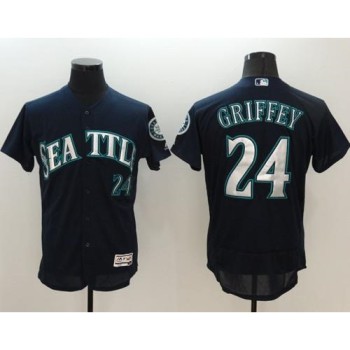 Mariners #24 Ken Griffey Navy Blue Flexbase Authentic Collection Stitched MLB Jersey Mariners #24 Ken Griffey Navy Blue Flexbase Authentic Collection Stitched MLB Jersey