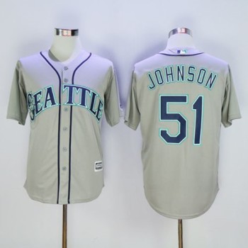 Mariners #51 Randy Johnson Grey New Cool Base Stitched MLB Jersey Mariners #51 Randy Johnson Grey New Cool Base Stitched MLB Jersey