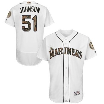 Mariners #51 Randy Johnson White Flexbase Authentic Collection 2016 Memorial Day Stitched MLB Jersey Mariners #51 Randy Johnson White Flexbase Authentic Collection 2016 Memorial Day Stitched MLB Jersey