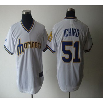 Mariners #51 ichiro Suzuki White Cooperstown Throwback Stitched MLB Jersey Mariners #51 ichiro Suzuki White Cooperstown Throwback Stitched MLB Jersey