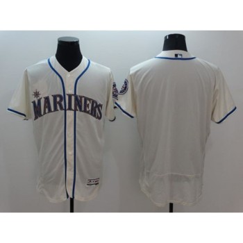 Mariners Blank Cream Flexbase Authentic Collection Stitched MLB Jersey Mariners Blank Cream Flexbase Authentic Collection Stitched MLB Jersey