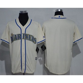 Mariners Blank Cream New Cool Base Stitched MLB Jersey Mariners Blank Cream New Cool Base Stitched MLB Jersey