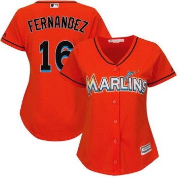 Marlins #16 Jose Fernandez Orange Women's Alternate Stitched MLB Jersey Marlins #16 Jose Fernandez Orange Women's Alternate Stitched MLB Jersey