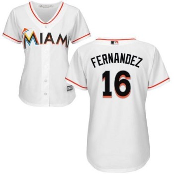 Marlins #16 Jose Fernandez White Women's Home Stitched MLB Jersey Marlins #16 Jose Fernandez White Women's Home Stitched MLB Jersey