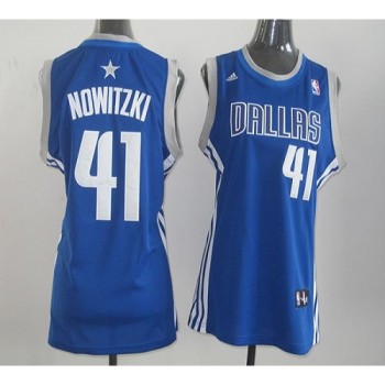 Mavericks #41 Dirk Nowitzki Blue Women's Road Stitched NBA Jersey Mavericks #41 Dirk Nowitzki Blue Women's Road Stitched NBA Jersey