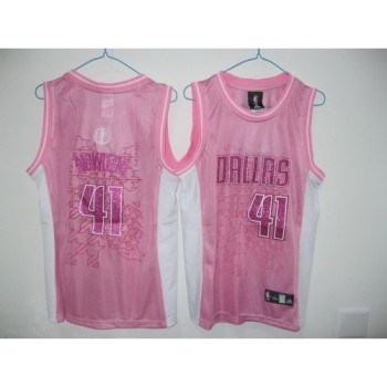 Mavericks #41 Dirk Nowitzki Pink Women Fashion Stitched NBA Jersey Mavericks #41 Dirk Nowitzki Pink Women Fashion Stitched NBA Jersey