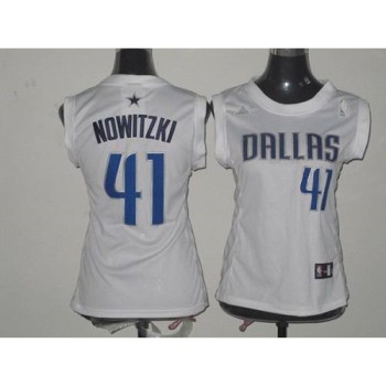 Mavericks #41 Dirk Nowitzki White Women Fashion Stitched NBA Jersey Mavericks #41 Dirk Nowitzki White Women Fashion Stitched NBA Jersey