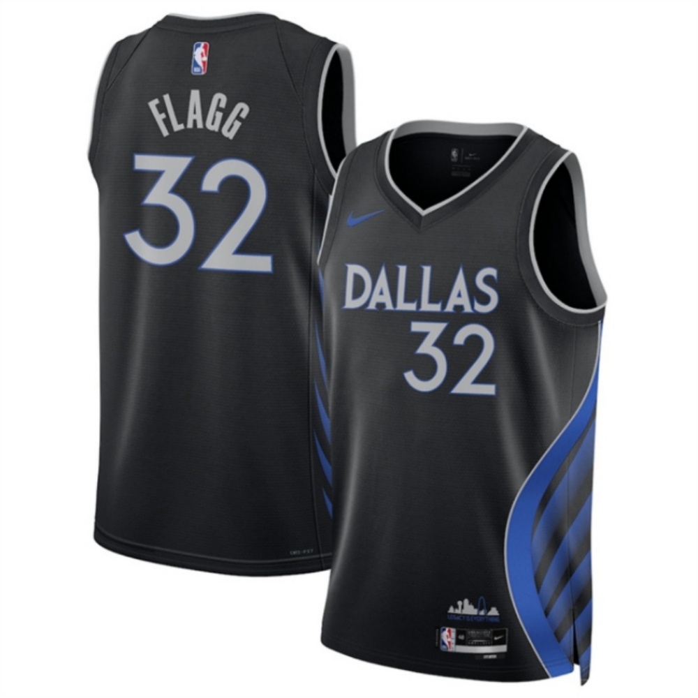 Men's Dallas Mavericks #32 Cooper Flagg Black 2025/26 City Edition Stitched Basketball Jersey