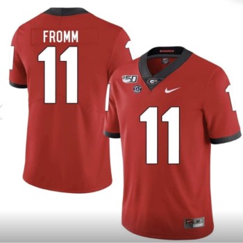 Men's Georgia Bulldogs #11 Jake Fromm Red 150th Season Stitched NCAA Jersey Men's Georgia Bulldogs #11 Jake Fromm Red 150th Season Stitched NCAA Jersey