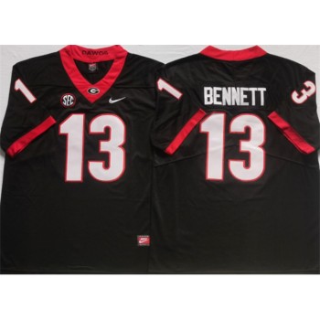 Men's Georgia Bulldogs #13 BENNETT Black College Football Stitched Jersey Men's Georgia Bulldogs #13 BENNETT Black College Football Stitched Jersey