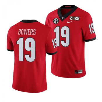 Men's Georgia Bulldogs #19 Brock Bowers 2022 Patch Red College Football Stitched Jersey Men's Georgia Bulldogs #19 Brock Bowers 2022 Patch Red College Football Stitched Jersey