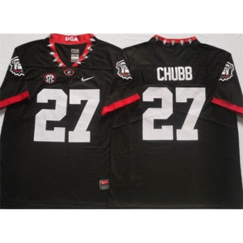 Men's Georgia Bulldogs #27 CHUBB Black College Football Stitched Jersey Men's Georgia Bulldogs #27 CHUBB Black College Football Stitched Jersey