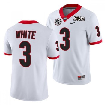Men's Georgia Bulldogs #3 Zamir White 2022 Patch White College Football Stitched Jersey Men's Georgia Bulldogs #3 Zamir White 2022 Patch White College Football Stitched Jersey