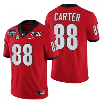 Men's Georgia Bulldogs #88 Jalen Carter 2021/22 CFP National Champions Red College Football Stitched Jersey Men's Georgia Bulldogs #88 Jalen Carter 2021/22 CFP National Champions Red College Football Stitched Jersey