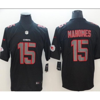 Men's Kansas City Chiefs #15 Patrick Mahomes Black 2018 Black Impact Limited Stitched NFL Jersey Men's Kansas City Chiefs #15 Patrick Mahomes Black 2018 Black Impact Limited Stitched NFL Jersey