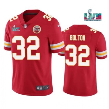 Men's Kansas City Chiefs #32 Nick Bolton Red Super Bowl LVII Patch Vapor Untouchable Limited Stitched Jersey Men's Kansas City Chiefs #32 Nick Bolton Red Super Bowl LVII Patch Vapor Untouchable Limited Stitched Jersey