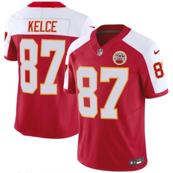Men's Kansas City Chiefs #87 Travis Kelce Red/White 2023 F.U.S.E. Vapor Untouchable Limited Stitched Jersey Men's Kansas City Chiefs #87 Travis Kelce Red/White 2023 F.U.S.E. Vapor Untouchable Limited Stitched Jersey