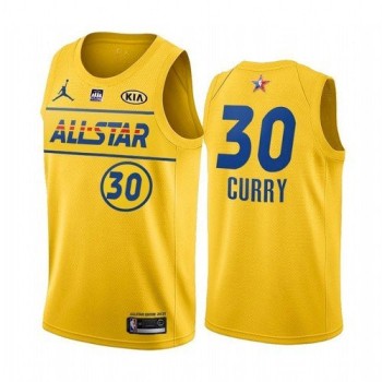 Men's 2021 All-Star Warriors #30 Stephen Curry Yellow Western Conference Stitched NBA Jersey Men's 2021 All-Star Warriors #30 Stephen Curry Yellow Western Conference Stitched NBA Jersey