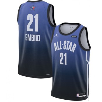 Men's 2023 All-Star #21 Joel Embiid Blue Game Swingman Stitched Basketball Jersey Men's 2023 All-Star #21 Joel Embiid Blue Game Swingman Stitched Basketball Jersey