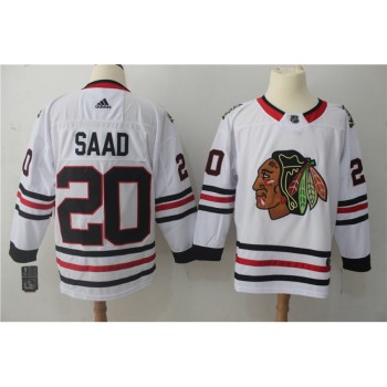 Men's Chicago Blackhawks #20 Brandon Saad White Stitched NHL Jersey Men's Chicago Blackhawks #20 Brandon Saad White Stitched NHL Jersey