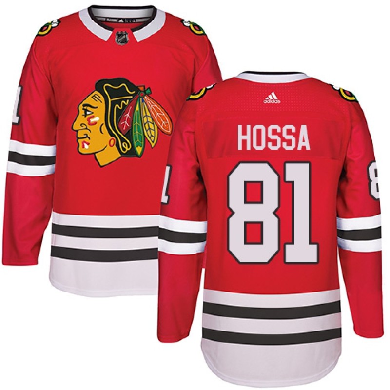 Men's Chicago Blackhawks #81 Marian Hossa Red Stitched NHL Jersey