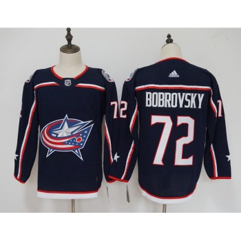 Men's Columbus Blue Jackets #72 Sergei Bobrovsky Navy Stitched NHL Jersey Men's Columbus Blue Jackets #72 Sergei Bobrovsky Navy Stitched NHL Jersey