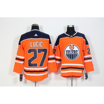 Men's Edmonton Oilers #27 Milan Lucic Orange Stitched NHL Jersey Men's Edmonton Oilers #27 Milan Lucic Orange Stitched NHL Jersey