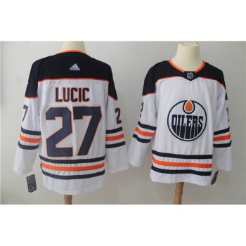 Men's Edmonton Oilers #27 Milan Lucic White Stitched NHL Jersey Men's Edmonton Oilers #27 Milan Lucic White Stitched NHL Jersey