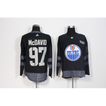 Men's Edmonton Oilers #97 Connor McDavid Black 1917-2017 100th Anniversary Stitched NHL Jersey Men's Edmonton Oilers #97 Connor McDavid Black 1917-2017 100th Anniversary Stitched NHL Jersey