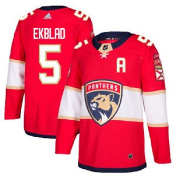 Men's Florida Panthers #5 Aaron Ekblad Red Stitched NHL Jersey Men's Florida Panthers #5 Aaron Ekblad Red Stitched NHL Jersey
