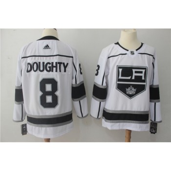 Men's Los Angeles Kings #8 Drew Doughty White Stitched NHL Jersey