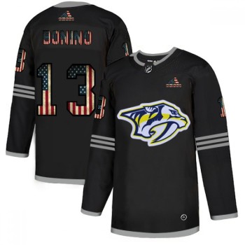 Men's Nashville Predators #13 Nick Bonino 2020 Grey USA Flag Stitched NHL Jersey Men's Nashville Predators #13 Nick Bonino 2020 Grey USA Flag Stitched NHL Jersey