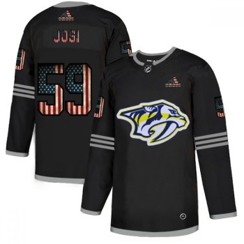 Men's Nashville Predators #59 Roman Josi 2020 Grey USA Flag Stitched NHL Jersey Men's Nashville Predators #59 Roman Josi 2020 Grey USA Flag Stitched NHL Jersey