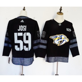 Men's Nashville Predators #59 Roman Josi Black 1917-2017 100th Anniversary Stitched NHL Jersey Men's Nashville Predators #59 Roman Josi Black 1917-2017 100th Anniversary Stitched NHL Jersey