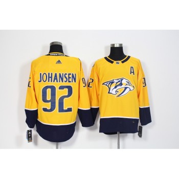 Men's Nashville Predators #92 Ryan Johansen Yellow Stitched NHL Jersey Men's Nashville Predators #92 Ryan Johansen Yellow Stitched NHL Jersey