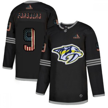 Men's Nashville Predators #9 Filip Forsberg 2020 Grey USA Flag Stitched NHL Jersey Men's Nashville Predators #9 Filip Forsberg 2020 Grey USA Flag Stitched NHL Jersey
