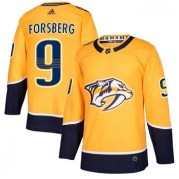Men's Nashville Predators #9 Filip Forsberg Yellow Stitched NHL Jersey Men's Nashville Predators #9 Filip Forsberg Yellow Stitched NHL Jersey