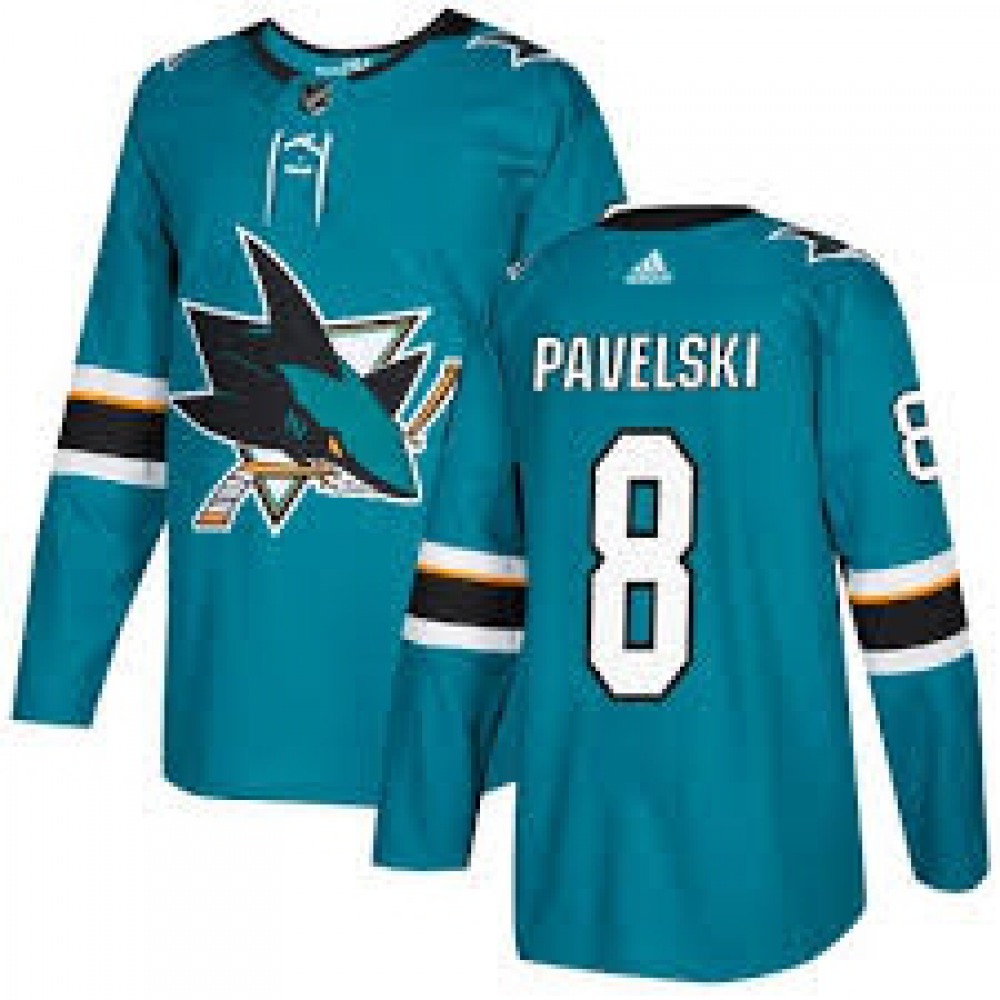 Men's San Jose Sharks #8 Joe Pavelski Teal Stitched NHL Jersey