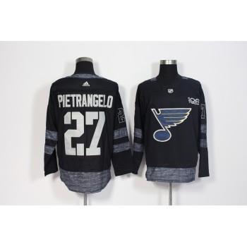 Men's St. Louis Blues #27 Alex Pietrangelo Black 1917-2017 100th Anniversary Stitched NHL Jersey Men's St. Louis Blues #27 Alex Pietrangelo Black 1917-2017 100th Anniversary Stitched NHL Jersey