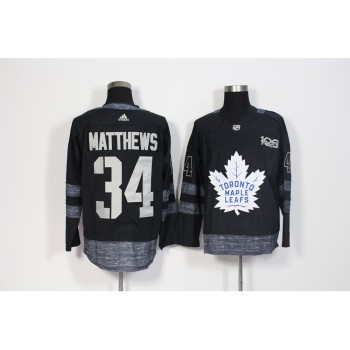 Men's Toronto Maple Leafs #34 Auston Matthews Black 1917-2017 100th Anniversary Stitched NHL Jersey Men's Toronto Maple Leafs #34 Auston Matthews Black 1917-2017 100th Anniversary Stitched NHL Jersey