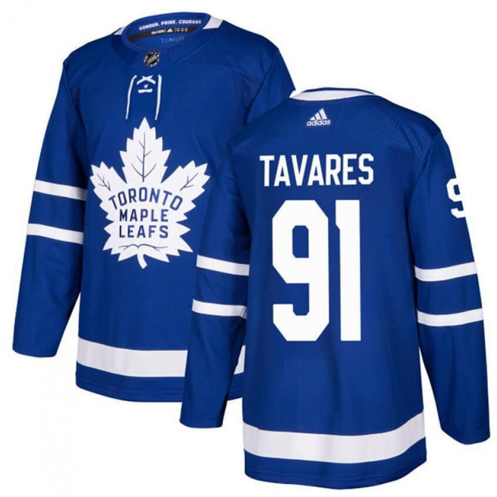 Men's Toronto Maple Leafs #91 John Tavares Blue Stitched NHL Jersey