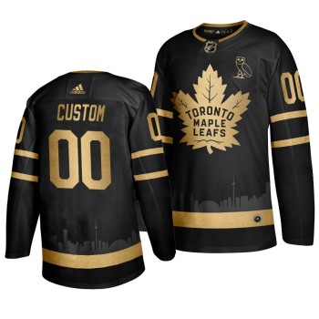 Men's Toronto Maple Leafs Personalized Black Golden Stitched NHL Jersey Men's Toronto Maple Leafs Personalized Black Golden Stitched NHL Jersey