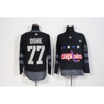 Men's Washington Capitals #77 T.J Oshie Black 1917-2017 100th Anniversary Stitched NHL Jersey Men's Washington Capitals #77 T.J Oshie Black 1917-2017 100th Anniversary Stitched NHL Jersey